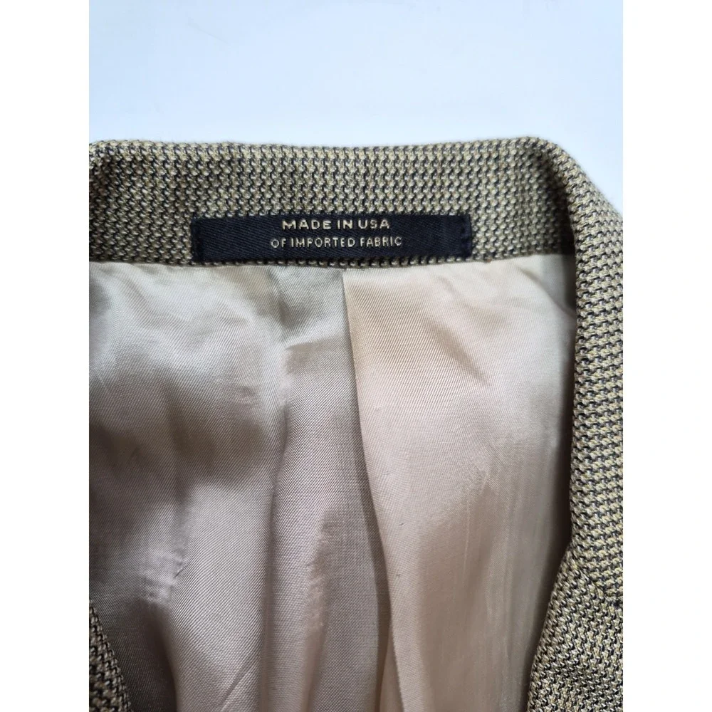 Hart Schaffner Marx Mens Wool Sports Coat 40L Gold Made in USA 3 Button Jacket